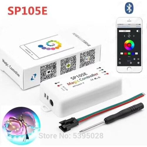 SP105E Bluetooth Controller Support SK6812 DMX512 RGB/RGBW For WS2812B WS2811 Smart Led Strip Light Led Pixel Lamp Dc5v-24v