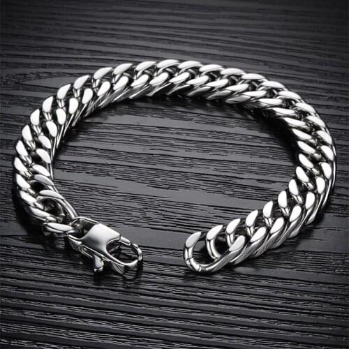 Bracelet men cuban link chain on hand men bracelet stainless steel gifts for men accessories fashion hip hop jewelry Wholesale