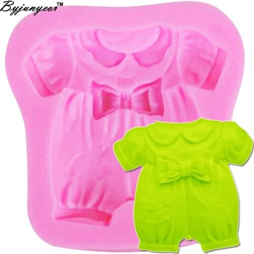 Byjunyeor Baby Cloth Bow Trojan Horse UV Resin Silicone Mold Fondant Chocolate Candy Lollipop Crystal Epoxy Soft Clay Bake m601