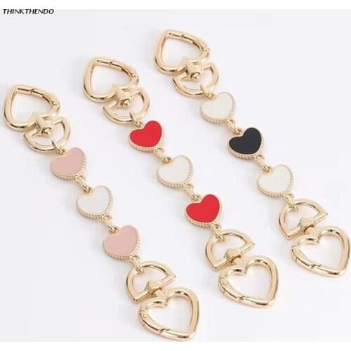 Heart Shape Purse Strap Extenders Chain Charms for Handbag Crossbody Shoulder Bag Accessories