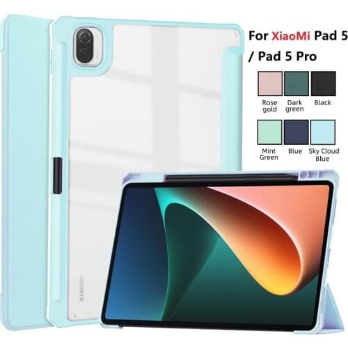 For Xiaomi Mi Pad 5 Pro Case With Pencil Holder Smart Shell Stand Cover Case for Xiaomi Pad 5 Pro Mi Pad5 MiPad 5 2021 Tablet