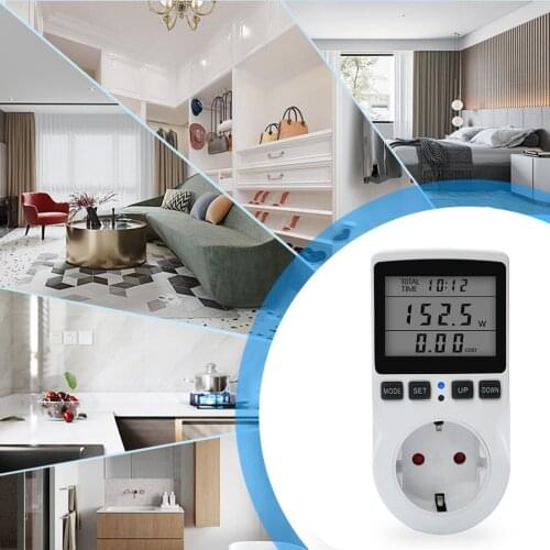 Digital Power Meter Socket EU/US/UK Plug Energy Meter Current Voltage Watt Electricity Cost Measuring Monitor Power Analyzer