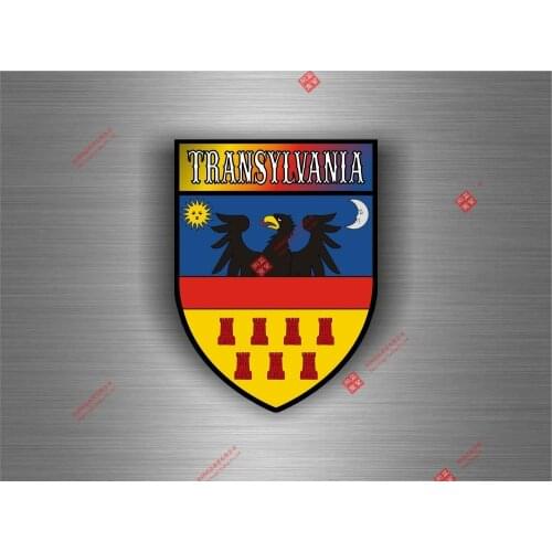 Interesting Car Sticker Transylvania Romania Flag Coat of Arms Flag Shield Car Decal Decoration Laptop