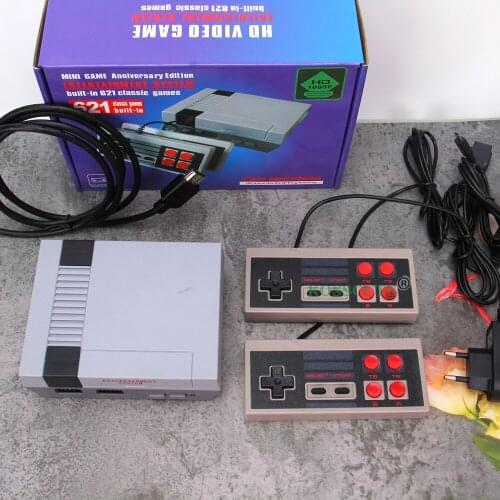 Video Game Console Mini TV Output Handheld AV 8Bit Retro Gaming Player Built-in 621 Games Gift Children Adult EU/US Plug
