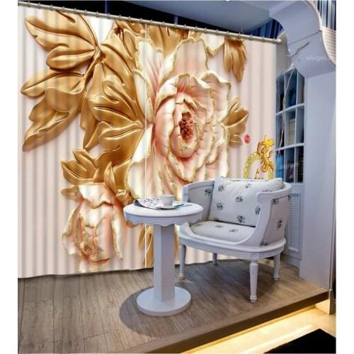 Beautiful Photo Fashion Customized 3D Curtains relief curtains flower curtain