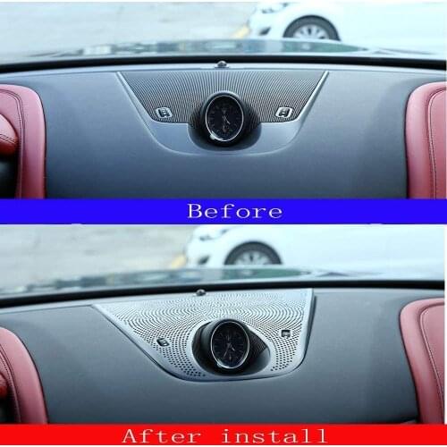 Aluminum Alloy Dashboard Speaker Cover Trim Auto Accessories For Maserati Levante 2016-2018 Black