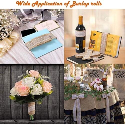 Jute Burlap Rolls Hessian Ribbon 5Meter long width 4cm5cm6cm8cm Vintage Rustic Wedding Decoration Ornament Party Wedding Decor