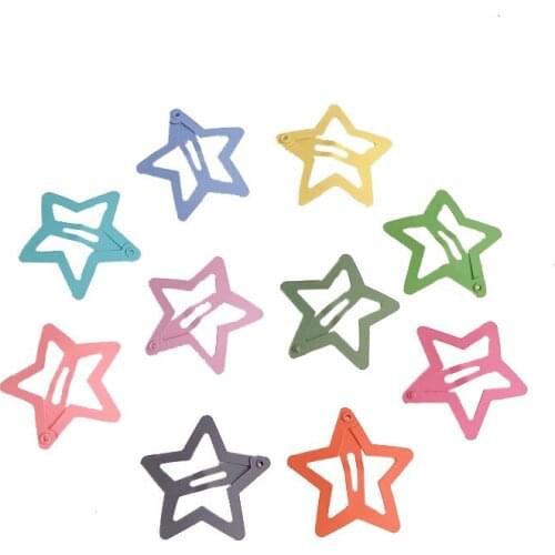 Lovely Baby Accessories Classic Star Design Frosted Colorful Hair Clips Cute BB Snap Hair Pins Grippers For Kids