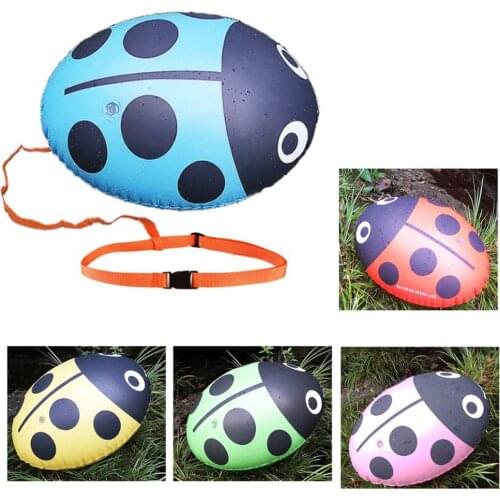 Inflatable Swim Buoy Safety Float for Swimming Racing - High Visible & Durable - Novelty Ladybug Design