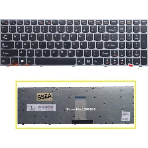 SSEA New US Keyboard For IBM Lenovo B5400 B5400A M5400 M5400A keyboard with silver frame