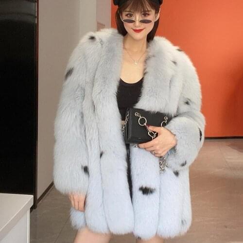 New Women Real Fur Coat Luxury Winter Warm Plush Jacket Fashion Natural Fox Fur Outerwear High Quality