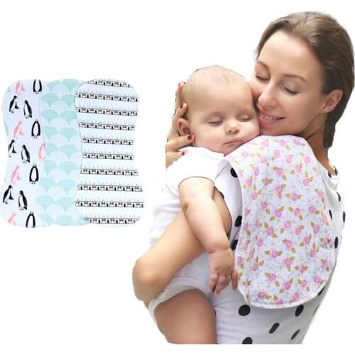 New Baby Burp Bibs Baby Burp Cloths 100% Cotton Two Layers Curved Absarbent Soft Infant Saliva Towel Newborns Accessories