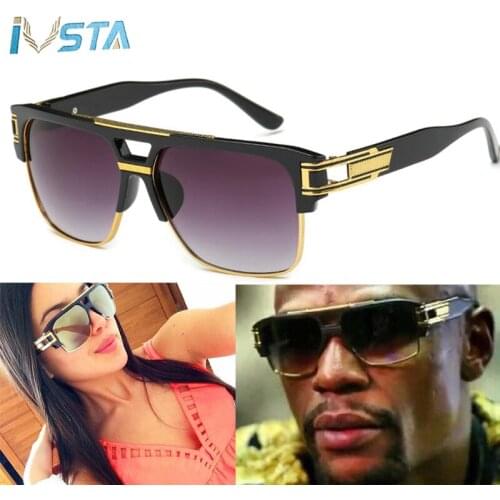 IVSTA Oversized Sunglasses Steampunk Sunglasses Men Vintage Big Grandmaster Four Punk Retro Glasses Gothic Hipster Luxury Brand