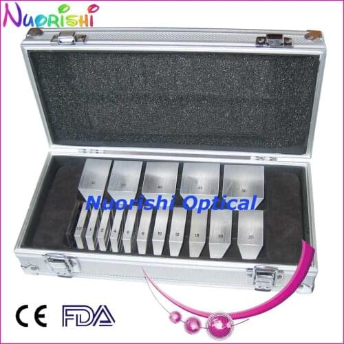 LS16 Ophthalmic Optical Optometry Glass K9 Loose Prism Bars Kit Set Aluminum Case Packed Free Shipping
