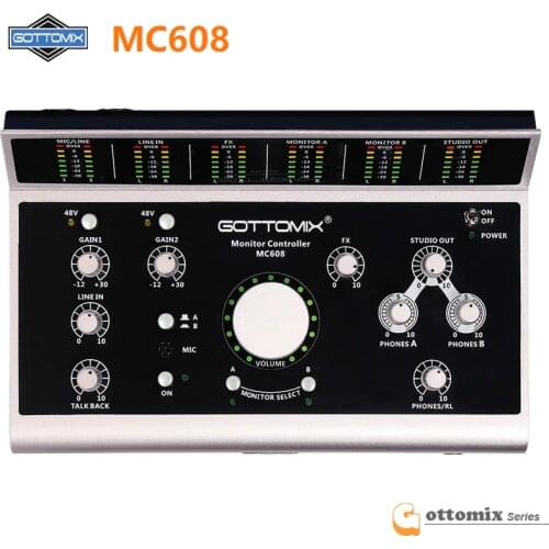 Original Gottomix MC608 Recording Studio Monitor Controller With Intercom Support Listening To Wet And Dry Recording Big Knob