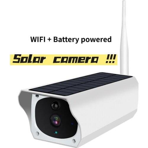 Outdoor Solar Security Camera 1080P Wireless WiFi Camera Solar Panel Rechargeable Battery Bullet PIR Motion Alarm Two Way Audio