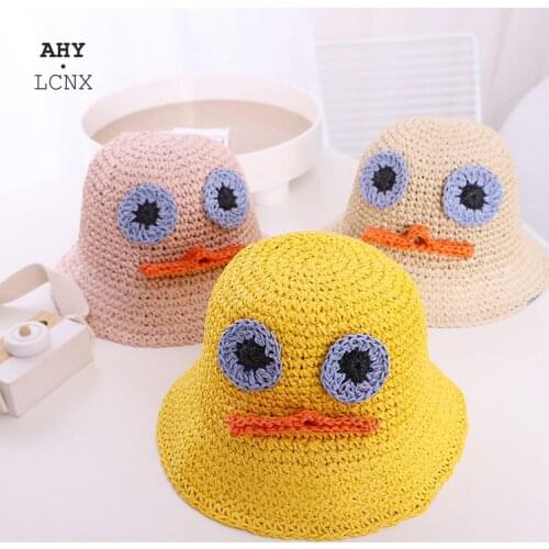 New Animal Cartoon Bucket Hat for Children Baby Girls Boys Child Owl Hat Summer Straw Hats Cute Sun Caps Baseball Fisherman Cap