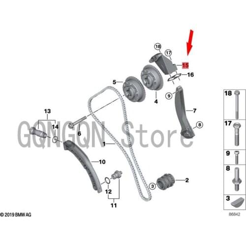 CAR timing guide bm wE53 X5 4.4I N62 E53 X5 4.8IS E60 545I Engine camshaft chain fixing bracket Deflector tensioner