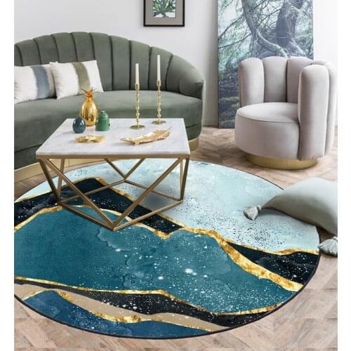 Modern Abstract Landscape Big Wild Goose Flying Living Room Bedroom Hanging Basket Chair Non-slip Round Mat Carpet