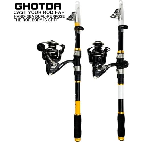 Fishing Rod and Reel Combo Telescopic Fishing Rod 2.1/2.4/2.7/3.0/3.6M Spinning Reel BK/NX Metal Spool