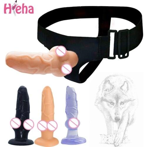 StrapOn Dildo Wolf Penis with Suction Cup Big Dick Sex Toys for Women Vagina Anal Masturbator Couple Lesbian Flirting Erotic Toy