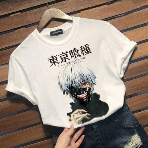 SUNOWE 2021 Japanese Anime Tokyo Ghoul Printed T Shirt Summer Short Sleeve Casual Graphic Tee Tops for Men Women