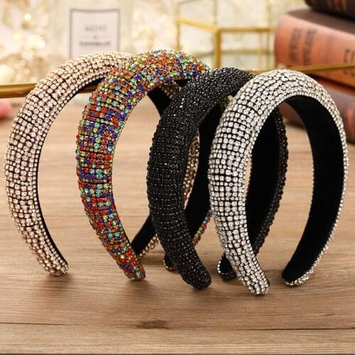 Trendy Ladies Headband crystal Rhinestone Headwear Wedding Hair accessories Prom Tiara Jewelry Bride Handmade Dress Accessories