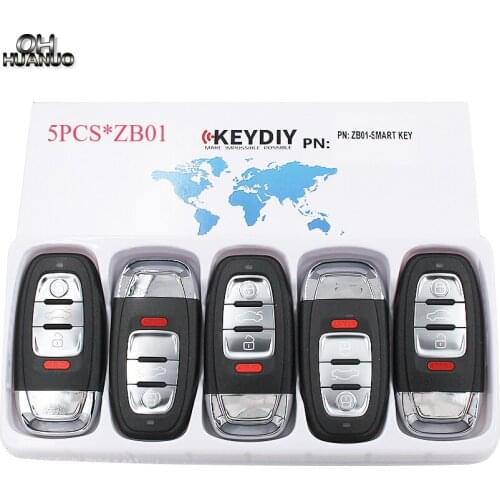 5Pcs/Lot KEYDIY 3+1/4 Button Universal Smart Key ZB01 Car Key Remote Replacement for KD900 KD-X2 Fit for More than 2000 Models