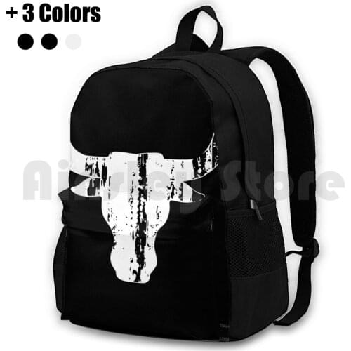 Bull Head Horns Vintage Outdoor Hiking Backpack Waterproof Camping Travel Bull Vintage Bullfight Vector Bull Head Mens Sports