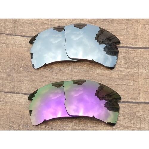 Vonxyz 2 Pairs Chrome Mirror & Violet Mirror Polarized Replacement Lenses for-Oakley Flak 2.0 XL Frame