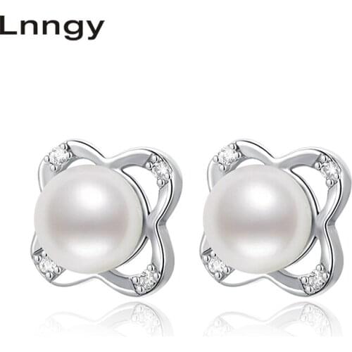 Lnngy 14K Gold Filled Earrings 6-6.5mm Natural Freshwater Pearl Fashion Earrings Women Wedding Engagemet Earrings Fine Jewelry
