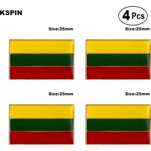 Lithuania Brooches Lapel Pin Flag badge Brooch Pins Badges 4pcs
