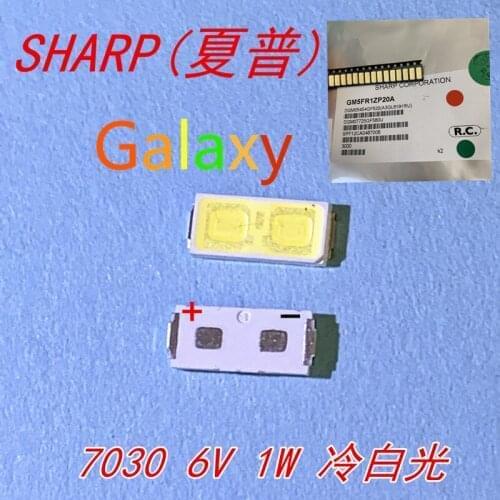 1000pcs LED Backlight TV LED 7030 LED Backlight High Power 1W 6V 91.8LM Cool white For SHARP LED LCD TV Backlight Application