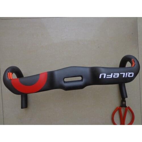2017 Newest QILEFU Road bike matte UD full carbon fibre bicycle drop handlebar light 31.8*400/420/440mm internal cable Free Ship