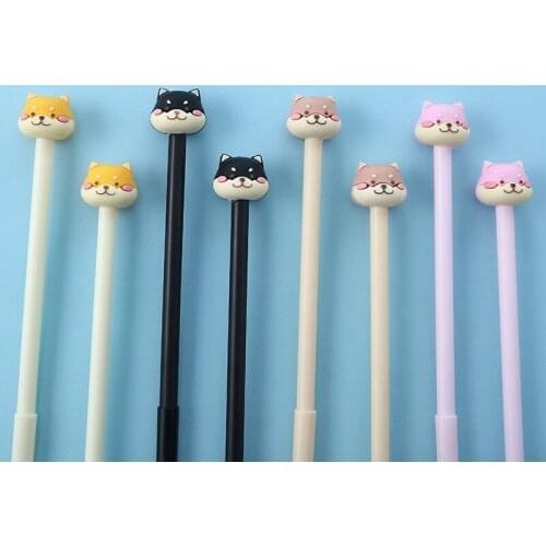 36PCS Cartoon Animal Party Signature Pen Cute Multicolor Puppy Silicone Gel Pens Kawaii School Supplies Stationery