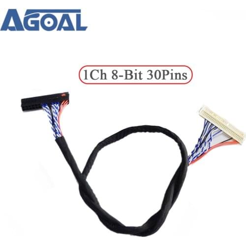 400mm LVDS Cable FIX-30P-D8 1ch 8-bit 30 pins 30pin single 8 line For 26-47 inch big screen panel 2 models Free Shipping
