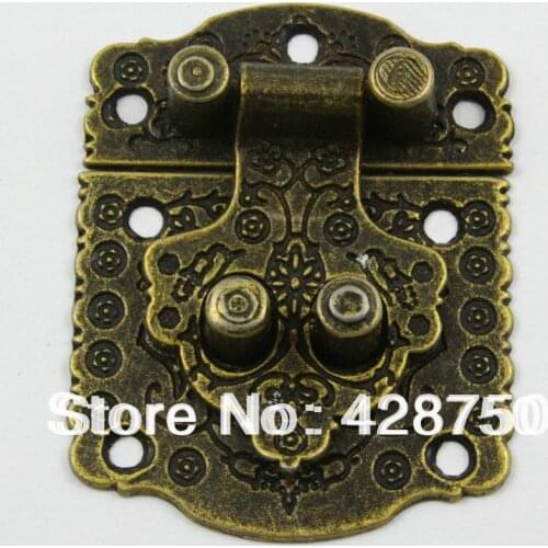 Antique Brass Jewelry Box Hasp Latch Lock 40x53mm with Screws