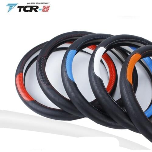 Car accessories Leather Car steering wheel cover All year can use sport Car styling Auto steering wheel Diameter For BMW e46 e90