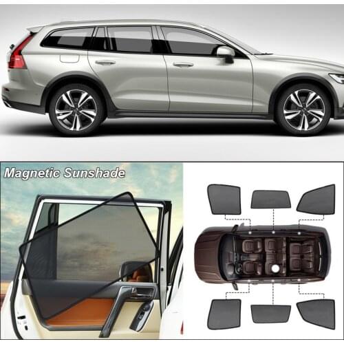 Car Side Windows Magnetic Sun Shade UV Protection Ray Blocking Mesh Visor For Volvo V60 Curtain Accessories