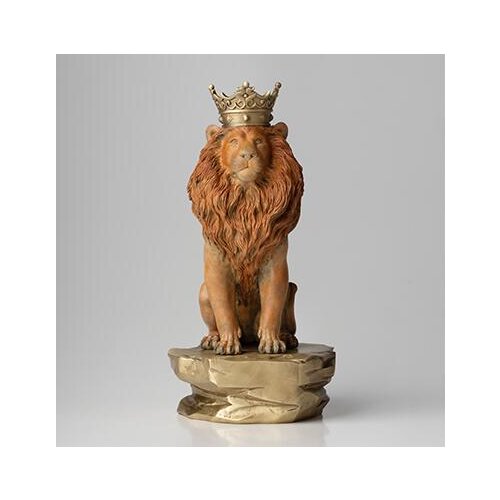 Lion Bronze Figurines Modern Metal Artificial Statue Craft Animal Sculpture for Office Home Decoration Accessories gifts