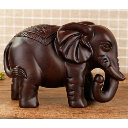 Black sandalwood Ebony elephant furnishings solid wood carving crafts carved Wood furnishings rosewood Handmade sculpture