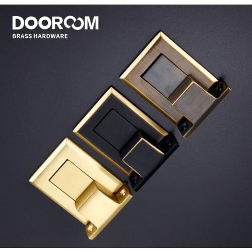 Dooroom Brass Door Stops Punch Free Invisible Magnetic Door Holder Underfloor Heating Door Bumper Catch Free Tapes