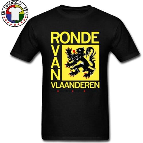 Mens Cool Tee Shirt Homme Tour of Flanders Logo T Shirts 100% Cotton Men T Shirt Geek Tops Shirts 2019 Newest Designer