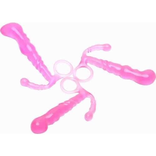 IKOKY Anal Plug Butt Plug Colorful Crystal Jewelry with Pull Ring Masturbation Sex Toys for Men Women S/M/L Prostate Massager