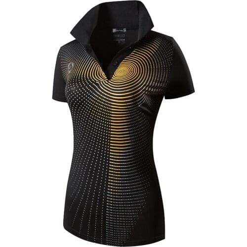 Jeansian Womens Casual Designer Short Sleeve T-Shirt Tee Shirts Tshirt Golf Tennis Badminton SWT285 Black2