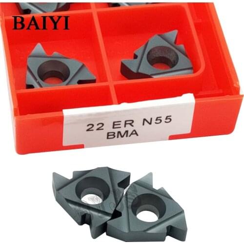 10pcs carbide threading insert 22ER N55 BMA lathe thread tool Internal Processing stainless steel and steel 22 ER N55