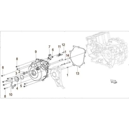 Engine left cover page of Benelli TNT300 BN302