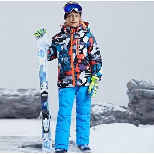 X-TIGER Ski Suit For Boys Winter Thick Warm Jacket Pants Set Waterproof Windproof Skiing and Snowboarding Suits Kids Ski Coat