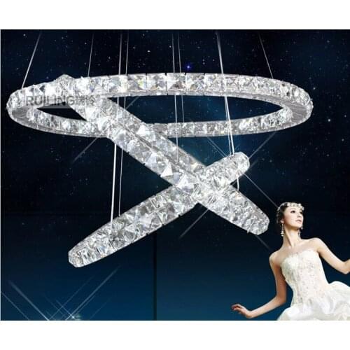 Fashion high power crystal chandeliers stainless steel K9 crystal chandeliers restaurant chandelier led luster light 40-50-60CM