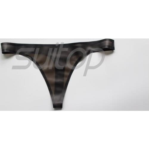 Underwear women Suitop latex briefs for woman thong in trasparent black